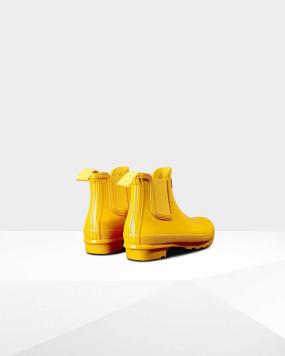 Womens Hunter Chelsea Boots Yellow - Original Gloss - 3572890-ZS